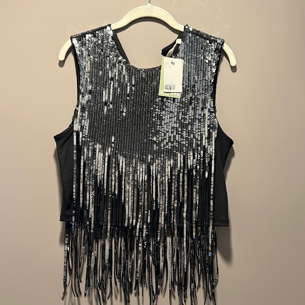 Black Sequined Top